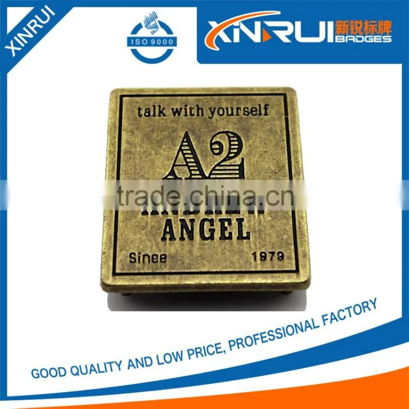 2016 Top level for handbag permanent adhesive printing machine metal label&lapel