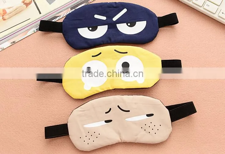 Wholesale korean funny cute animal custom blindfold anti-wrinkle and dark circle comfort travel sleeping cover eye mask