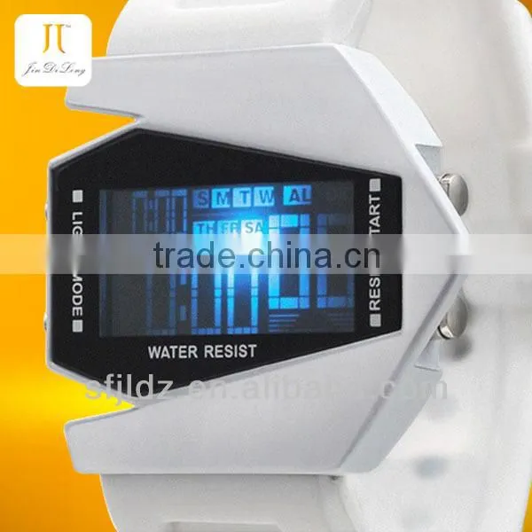 New fashion colorful aircraft shape sports led digital display watch waterproof smart watch
