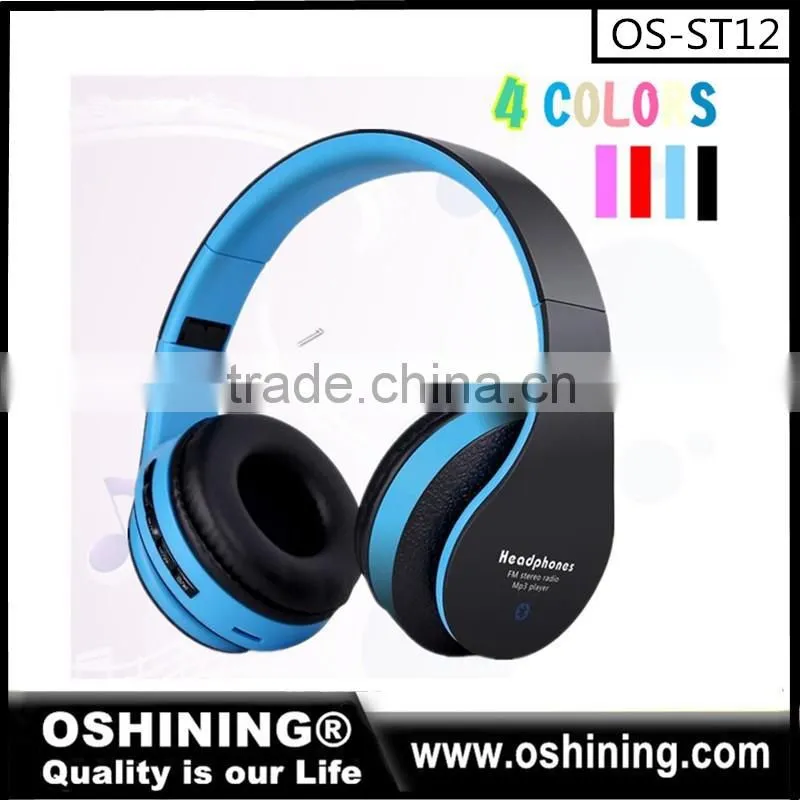 2016 Best quality noise cancelling wireless bluetooth stereo headphone (OS-ST08)