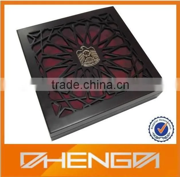 High Quality Factory Customized Made MDF Wooden Gift Box Black Glossy Finish