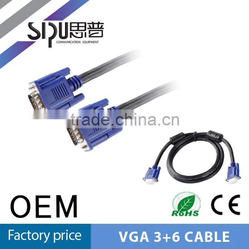 SIPU 2013 New Molding VGA to VGA Cable, Gold Plated Slim Male to Male Supplier&Manufacturer&Exporter