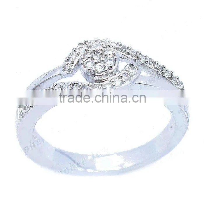 newest silver jewelry -925 silver ring with tiny white CZ
