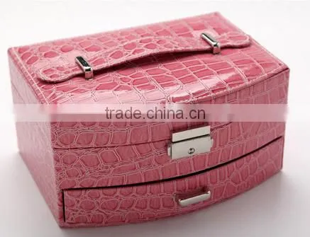 2016 best selling jewelry storage box case pu leather jewelry storage box