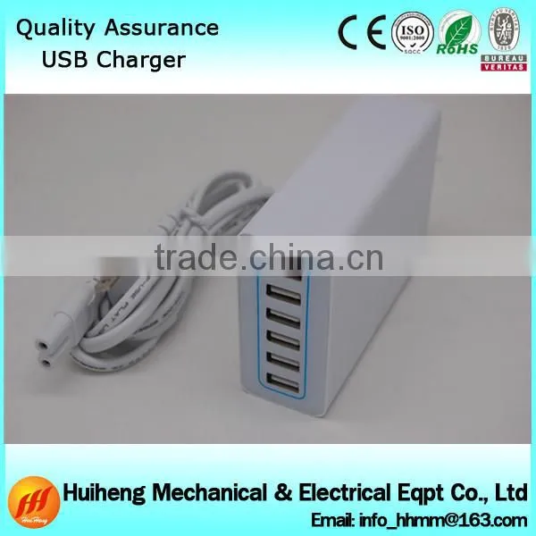 Latest 6 Port USB Wall Charger with Cable for Phone Smart Devices