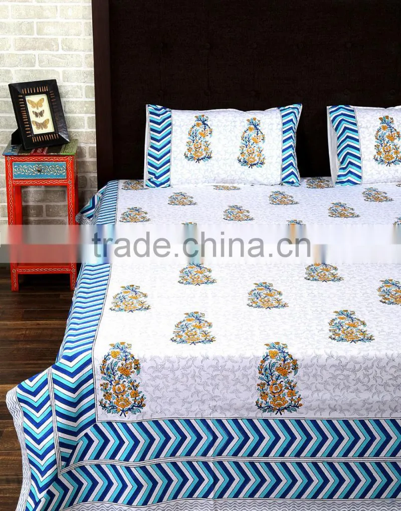 Cotton Fabric For Bed Sheet Beautiful flower Printed Bed Sheet Sets