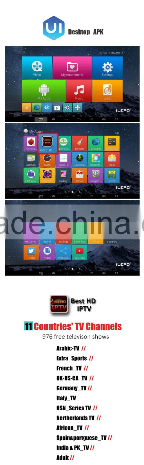 Adult tv channels android 4 4k2k output android iptv set top box