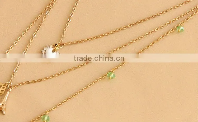 MYLOVE Fashion gold plated necklace cute butterfly leaf pendant long polo chain sweater necklace HOT MLSC-17