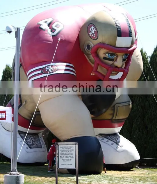 inflatable footballer, inflatable rugby player, inflatable athlete, inflatable American football sportsman