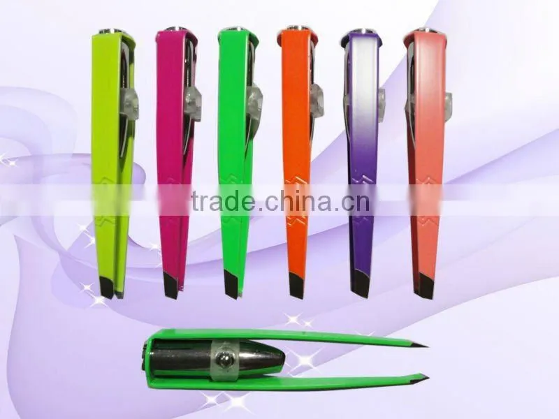 2016 LED Tweezers,painting tweezers with silicon grip