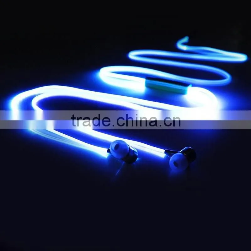 sport earphone 3.5mm In-ear Stereo Phone Headset Luminous Glow Earphone Headphone Handsfree with Mic