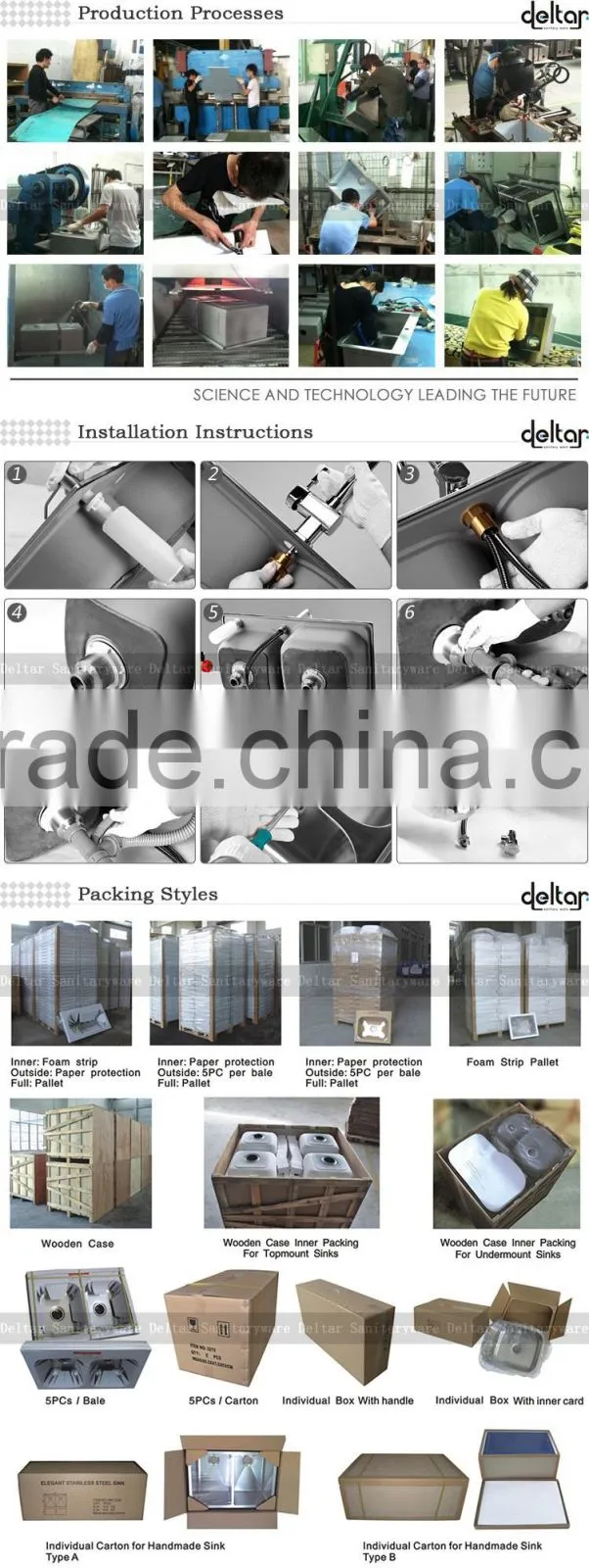 Satin Finish Kitchen Sink Single Sink with Drainer Board UPC Kitchen Sink for America Standard