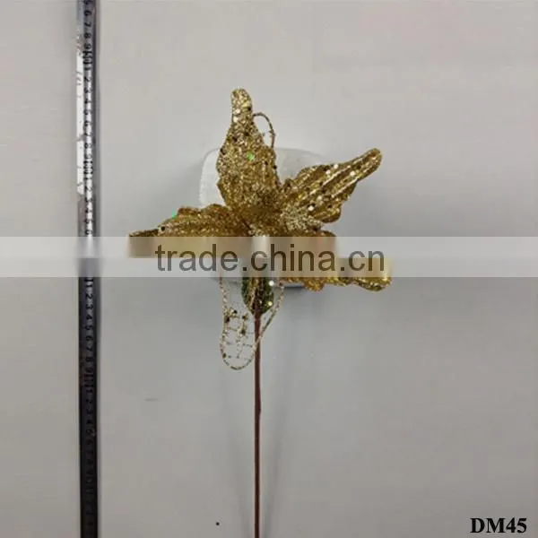 New artificial Flowers Glitter christmas decoration 2014