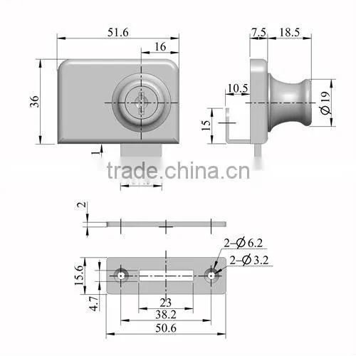 Double glass door lock