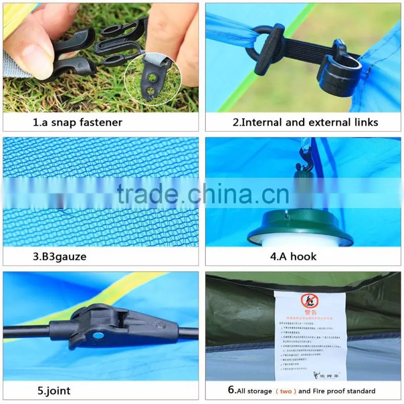Waterproof 3-4 person double layer automatic outdoor tent for camping