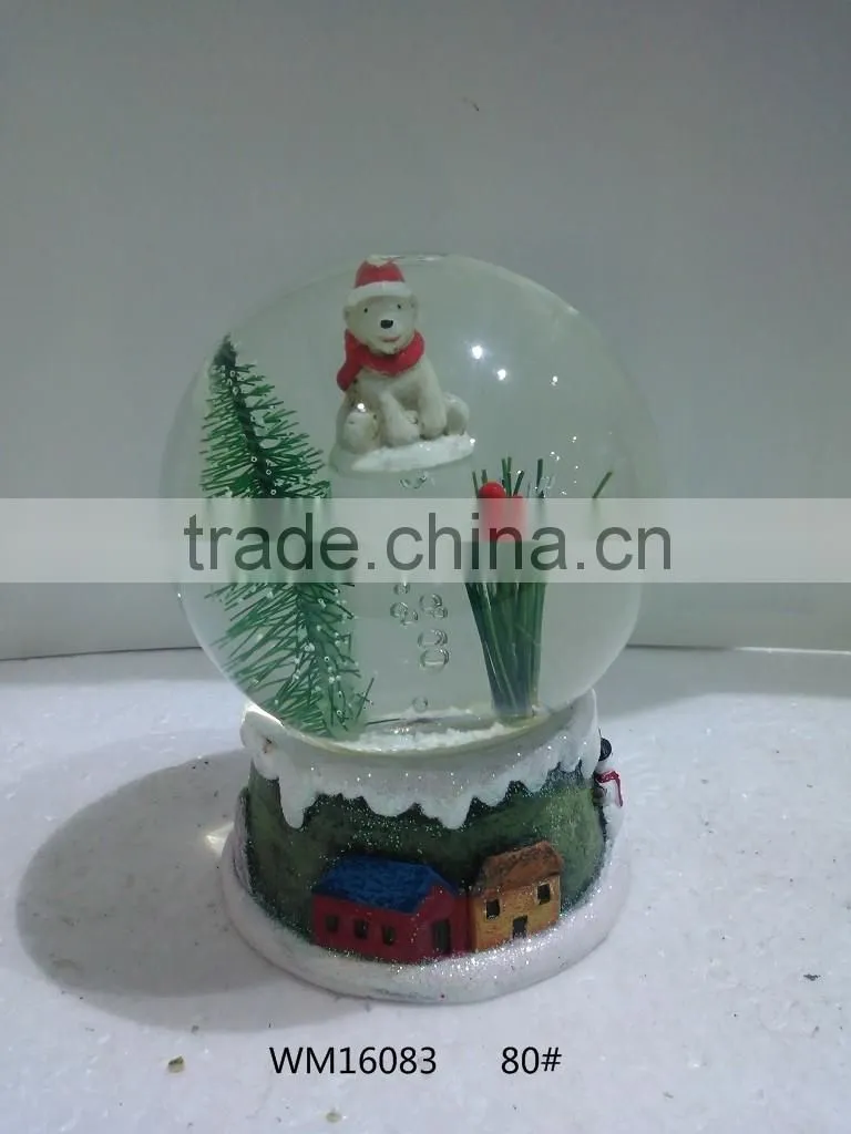 2016 hot sales Christmas snow globe water ball with LED light