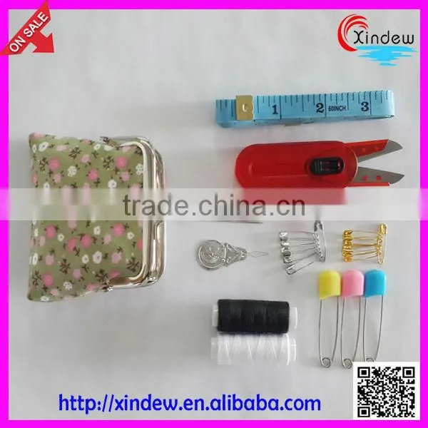 High quality cabinet and delicate mini sewing kit in fabric case