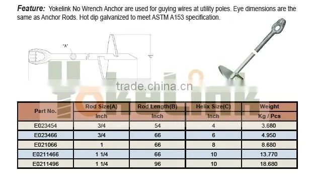 High quality thimble eye anchor rod,guy bolt, guy anchor rod