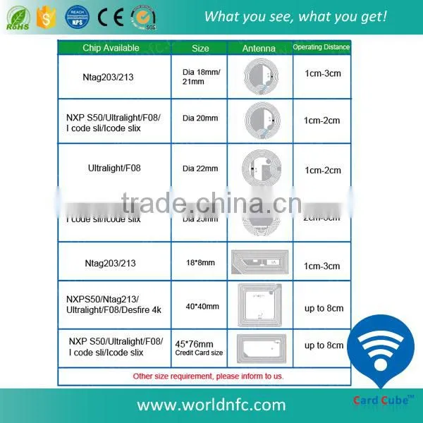 ISO 15693 NFC HF I Code Sli RFID Sticker Tag