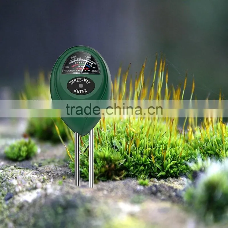 Premium 3-in-1 Soil Tester Meter (Moisture, pH & Light) for Outdoor Plants