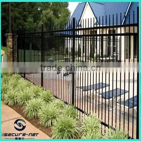 decorative wrought iron ornamental picket fence with square tube insert factory