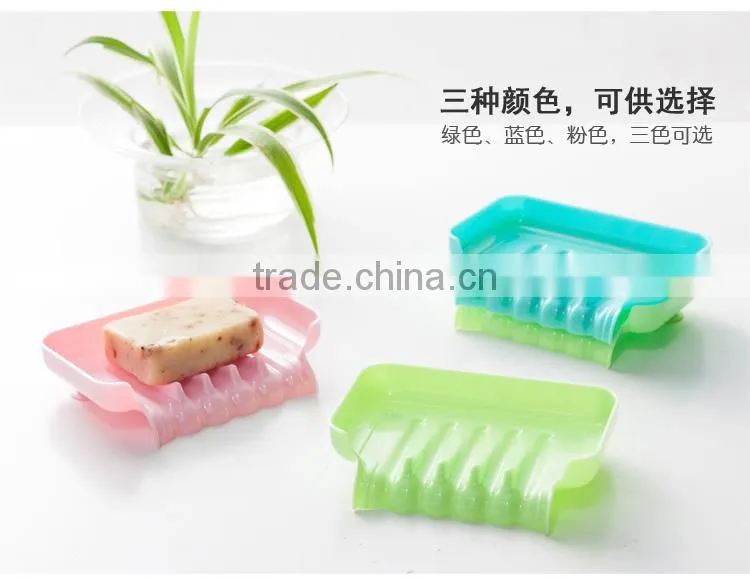 Candy-color drainging storage box with sucking-disc soap box(three pieces)