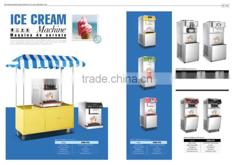 Guangzhou Manufacture Commercial soft Ice Cream Machine with CE(ZQR-370)