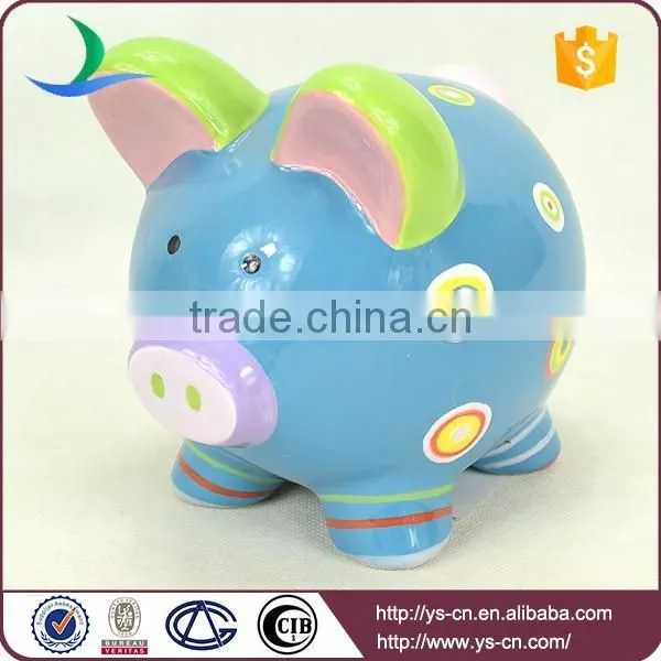 YScb-1 Wholesale hand paint ceramic piggy bank for kids