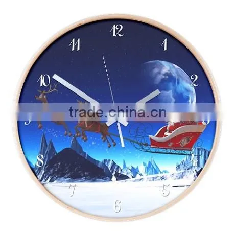 Personalized Wooden Printing Wall Clock for Home Decoration World Map Clock