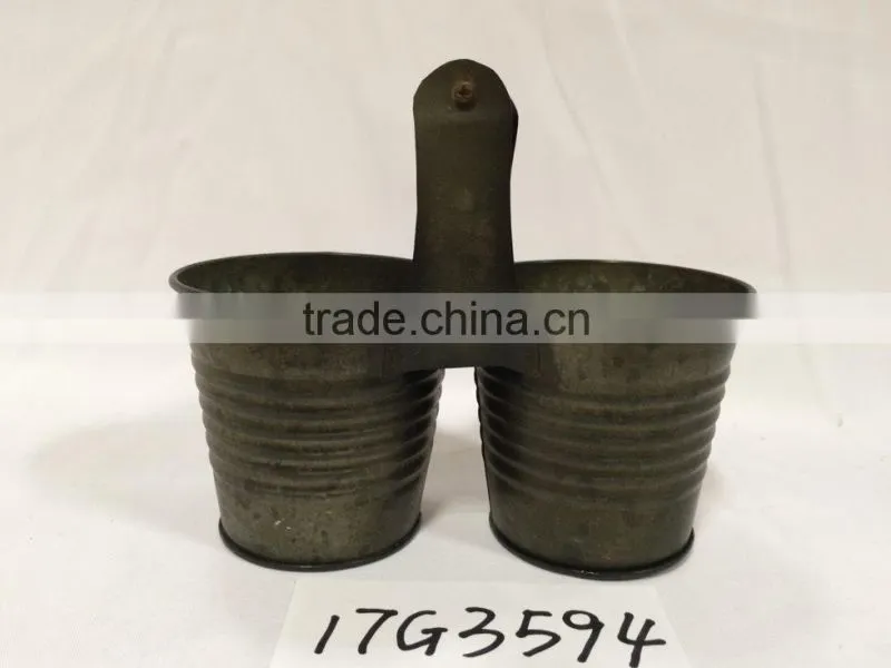 china special design grey little house shape garden metal flower pot planters
