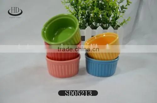 colored ceramic appetizer serving dish