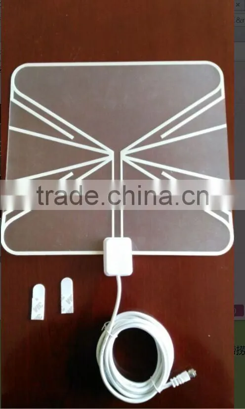 2015 hot seller high gain dvb-t2 antenna, set top box antenna ,indoor tv antenna transparent 35miles range sattlite antenna