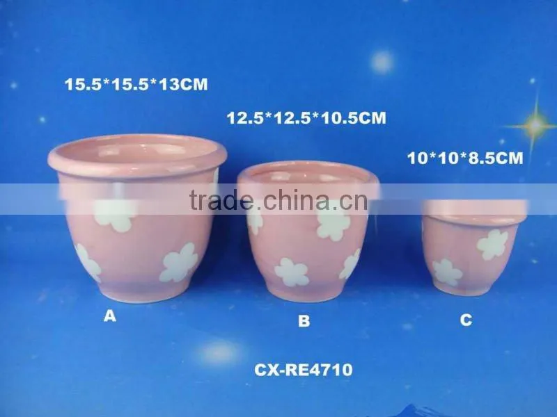 Unique Hand painted flower glazed ceramic shoe flower pot planter