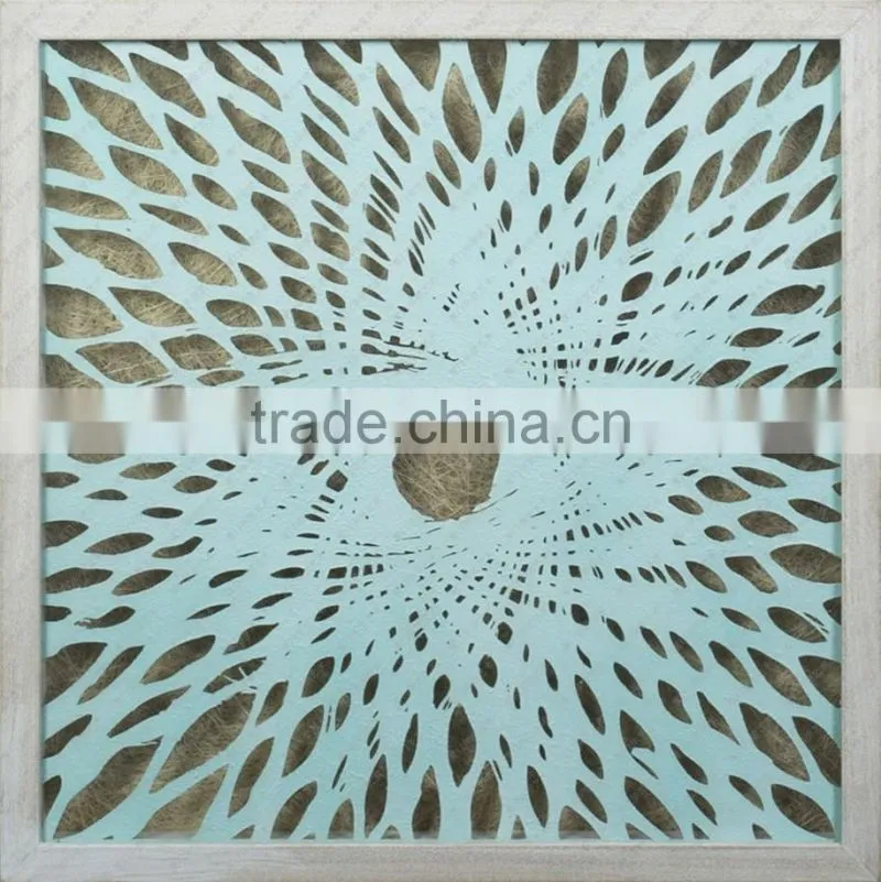 Latest natural solid wood frame paper cut wall art