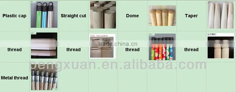 plastic thread flower pvc coated wood mop handle