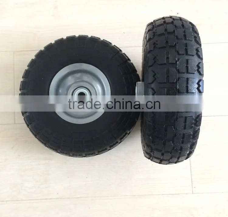 Steel hub small PU wheel 4.10 350-4 tyre