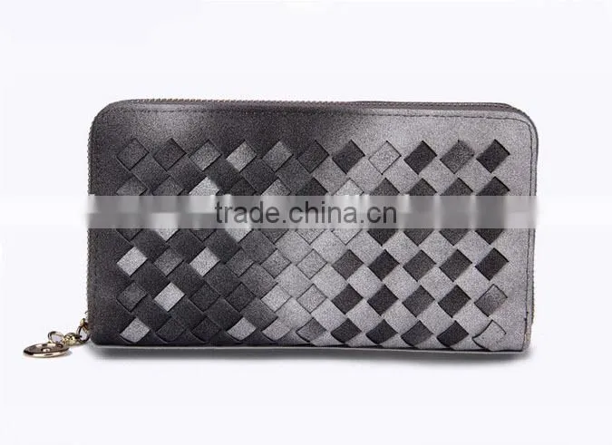 2015 Fashion New Design Woman Wallet Knit Lines Lady Wallet/Purse Women