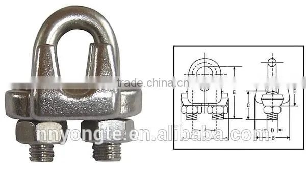 Stainless steel wire rope clip rigging hardware for sale