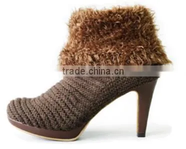 Knit Boots Silk Mohair Short Boots