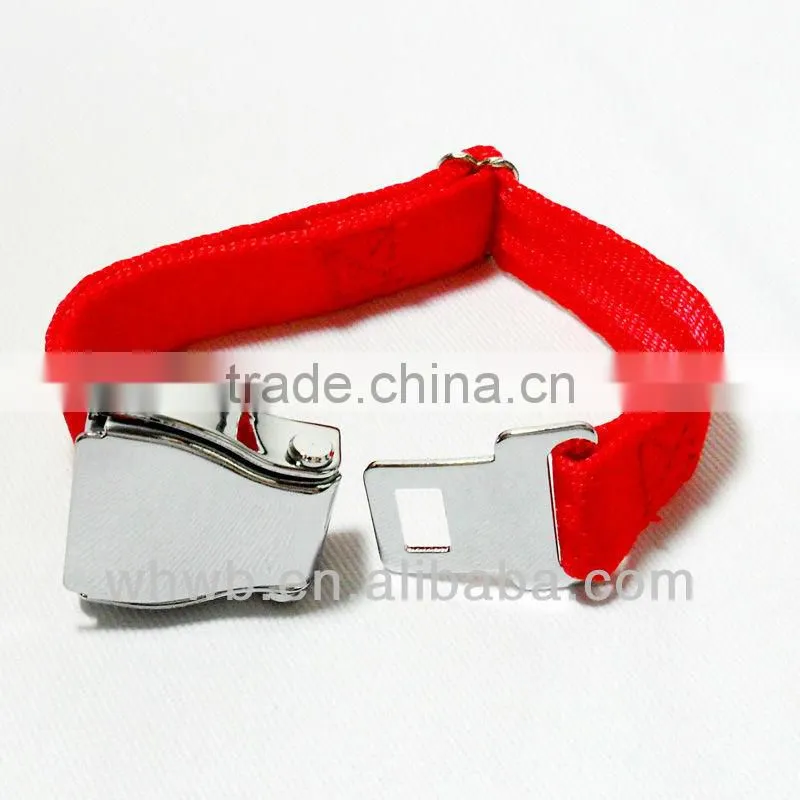 Newest Airline buckle seatbelt leather stainless steel bracelet