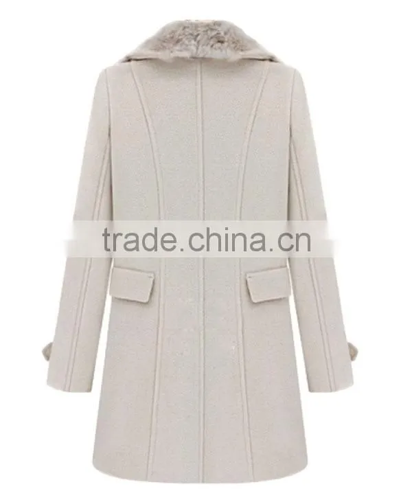 latest design elegant long style ladies woolen coat