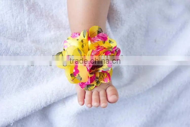 Newest Baby barefoot sandals foot flower infant Kids foot wear sandals walker shoes Barefoot Sandals
