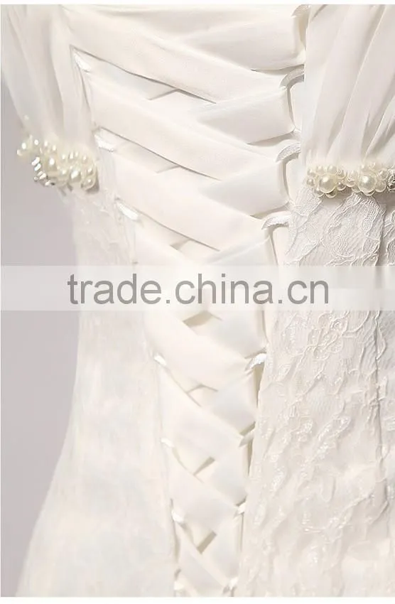 Sexy backless spaghetti straps lace wedding dress fishtail