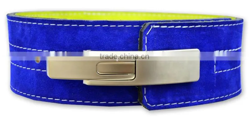 Lever buckle Genuine leather Power weight lifting belts