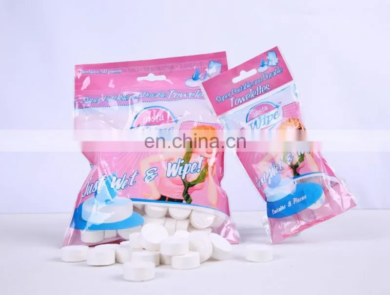 100%rayon mini coin compressed Tablet tissue/coin magic mini tissue