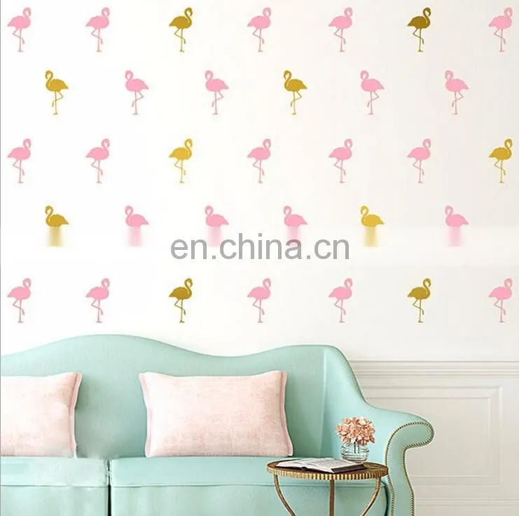 Attractive Ins Style Flamingos Vinyl Wall Sticker Children Room Home Decoration Mural Roon Decal