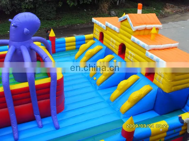 HI Kids Fun City Inflatable Playground Outdoor Gym Playground Equipment Inflatable Fun City