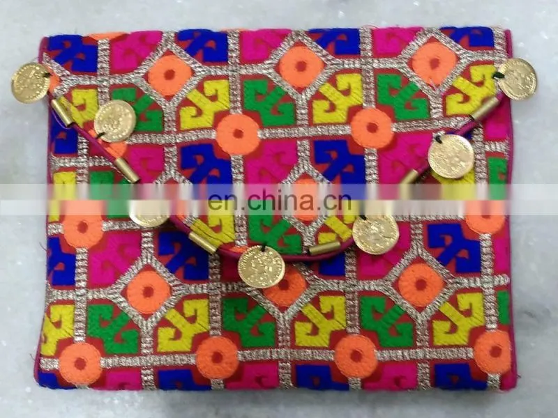 Vintage Cotton Fabric Traditional Ethnic Banjara Kutch Indian Ladies Clutch,Wholesale Indian Ethnic Fashion Bags