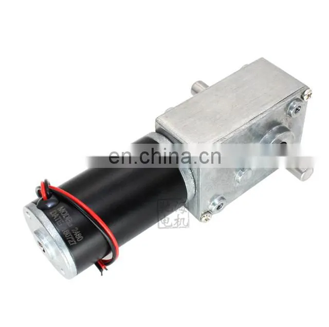 ChiHai Motor CHW4058-3162 High Precision DC 24V 12V Worm Gear Box Reduction Electric Motor Double Shaft Gear Motor