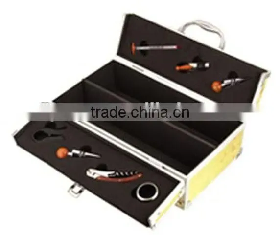 waterproof shockproof aluminum case portable wine cases with lock and handle